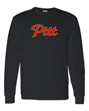 Load image into Gallery viewer, Grey Pittsburg State Pitt Logo Long Sleeve T-Shirt - Black