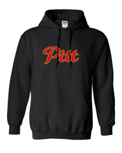 Load image into Gallery viewer, Grey Pittsburg State Pitt Logo Hooded Sweatshirt - Black
