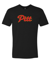 Load image into Gallery viewer, Grey Pittsburg State Pitt Logo Soft Exclusive T-Shirt - Black