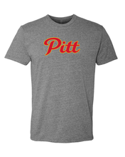 Load image into Gallery viewer, Grey Pittsburg State Pitt Logo Soft Exclusive T-Shirt - Dark Heather Gray