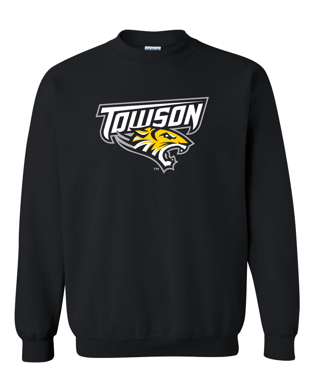 Towson University Tigers Logo Black Crewneck Sweatshirt