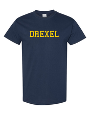 Load image into Gallery viewer, Drexel University Drexel Gold Text T-Shirt - Navy