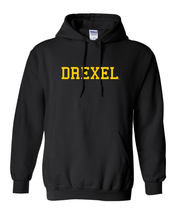 Load image into Gallery viewer, Drexel University Drexel Gold Text Hooded Sweatshirt - Black