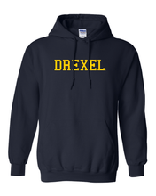 Load image into Gallery viewer, Drexel University Drexel Gold Text Hooded Sweatshirt - Navy