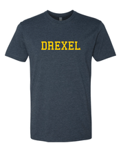 Load image into Gallery viewer, Drexel University Drexel Gold Text T-Shirt - Midnight Navy