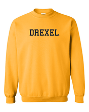 Load image into Gallery viewer, Drexel University Drexel Navy Text Crewneck Sweatshirt - Gold