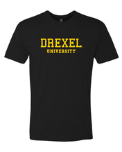 Load image into Gallery viewer, Drexel University Gold Text T-Shirt - Black