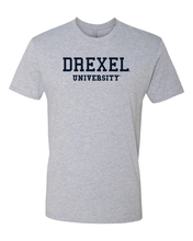 Load image into Gallery viewer, Drexel University Navy Text T-Shirt - Heather Gray