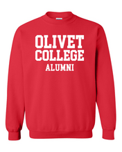 Load image into Gallery viewer, Olivet College Alumni Stacked White Text Crewneck Sweatshirt - Red