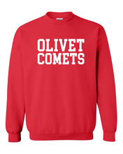 Load image into Gallery viewer, Olivet College Comets White Text Crewneck Sweatshirt - Red