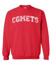 Load image into Gallery viewer, Olivet Comets White Ink Crewneck Sweatshirt - Red