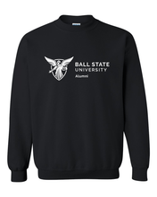 Load image into Gallery viewer, Ball State University Alumni One Color Crewneck Sweatshirt - Black
