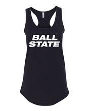 Load image into Gallery viewer, Ball State University Block Letters One Color Tank Top - Black