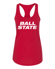 Load image into Gallery viewer, Ball State University Block Letters One Color Tank Top - Red
