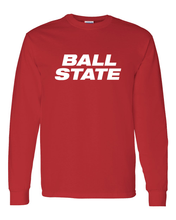 Load image into Gallery viewer, Ball State University Block Letters One Color Long Sleeve - Red