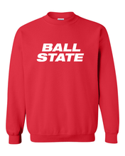 Load image into Gallery viewer, Ball State University Block Letters One Color Crewneck Sweatshirt - Red