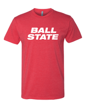Load image into Gallery viewer, Ball State University Block Letters One Color Exclusive Soft Shirt - Red