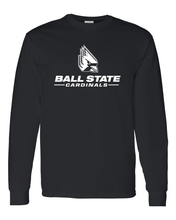 Load image into Gallery viewer, Ball State University with Logo One Color Long Sleeve - Black