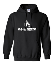 Load image into Gallery viewer, Ball State University with Logo One Color Hooded Sweatshirt - Black