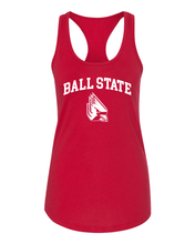 Load image into Gallery viewer, Ball State Block Letters with Student Logo Tank Top - Red