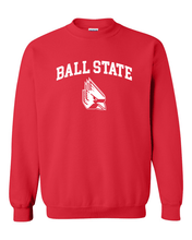 Load image into Gallery viewer, Ball State Block Letters with Student Logo Crewneck Sweatshirt - Red