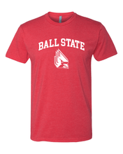 Load image into Gallery viewer, Ball State Block Letters with Student Logo Exclusive Soft Shirt - Red