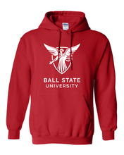 Load image into Gallery viewer, Ball State University One Color Official Logo Hooded Sweatshirt - Red