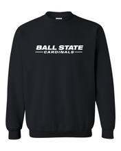 Load image into Gallery viewer, Ball State University Text Only One Color Crewneck Sweatshirt - Black