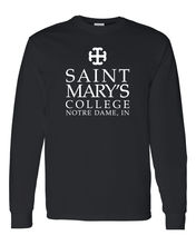 Load image into Gallery viewer, Saint Mary's College One Color White Stacked Text Long Sleeve - Black