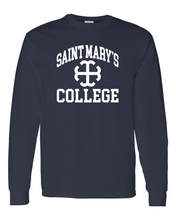 Load image into Gallery viewer, Saint Mary's College White Logo Long Sleeve - Navy