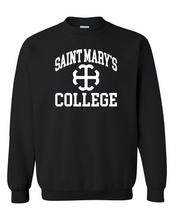 Load image into Gallery viewer, Saint Mary's College White Logo Crewneck Sweatshirt - Black