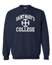 Load image into Gallery viewer, Saint Mary's College White Logo Crewneck Sweatshirt - Navy