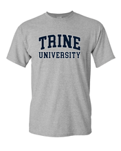 Load image into Gallery viewer, Trine University Two Color Text T-Shirt - Sport Grey
