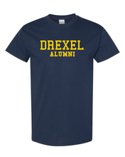 Load image into Gallery viewer, Drexel University Alumni Gold Text T-Shirt - Navy