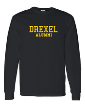 Load image into Gallery viewer, Drexel University Alumni Gold Text Long Sleeve - Black