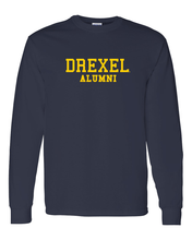 Load image into Gallery viewer, Drexel University Alumni Gold Text Long Sleeve - Navy