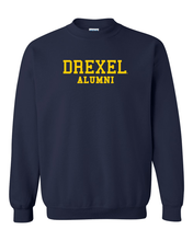 Load image into Gallery viewer, Drexel University Alumni Gold Text Crewneck Sweatshirt - Navy