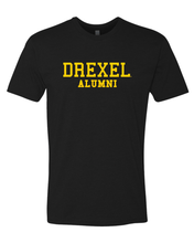 Load image into Gallery viewer, Drexel University Alumni Gold Text T-Shirt - Black