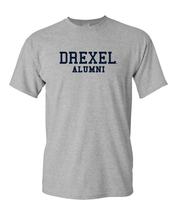 Load image into Gallery viewer, Drexel University Alumni Navy Text T-Shirt - Sport Grey