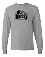 Load image into Gallery viewer, Drexel University Full Logo 1 Color Long Sleeve - Sport Grey