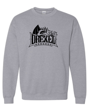 Load image into Gallery viewer, Drexel University Full Logo 1 Color Crewneck Sweatshirt - Sport Grey