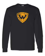 Load image into Gallery viewer, Wayne State Distressed Shield Logo Long Sleeve - Black