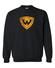 Load image into Gallery viewer, Wayne State Distressed Shield Logo Crewneck Sweatshirt - Black