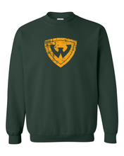 Load image into Gallery viewer, Wayne State Distressed Shield Logo Crewneck Sweatshirt - Forest Green