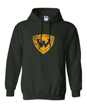 Load image into Gallery viewer, Wayne State Distressed Shield Logo Hooded Sweatshirt - Forest Green