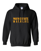 Load image into Gallery viewer, Wayne State Warriors One Color Hooded Sweatshirt - Black
