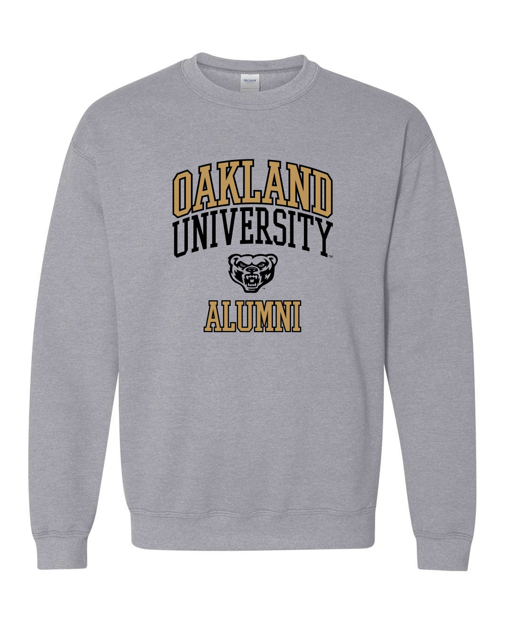 CollegiateSet Oakland University Alumni Two Color Crewneck Sweatshirt Sport Grey 2X Large