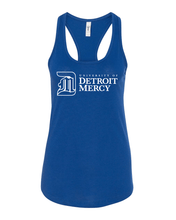 Load image into Gallery viewer, Detroit Mercy DM Text One Color Ladies Tank Top - Royal