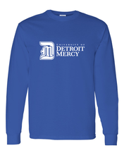 Load image into Gallery viewer, Detroit Mercy DM Text One Color Long Sleeve T-Shirt - Royal