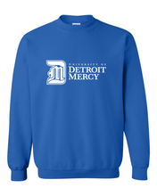 Load image into Gallery viewer, Detroit Mercy DM Text One Color Crewneck Sweatshirt - Royal